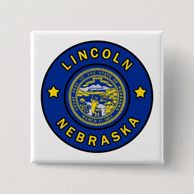 Lincoln Nebraska 15 Cm Square Badge (Front)