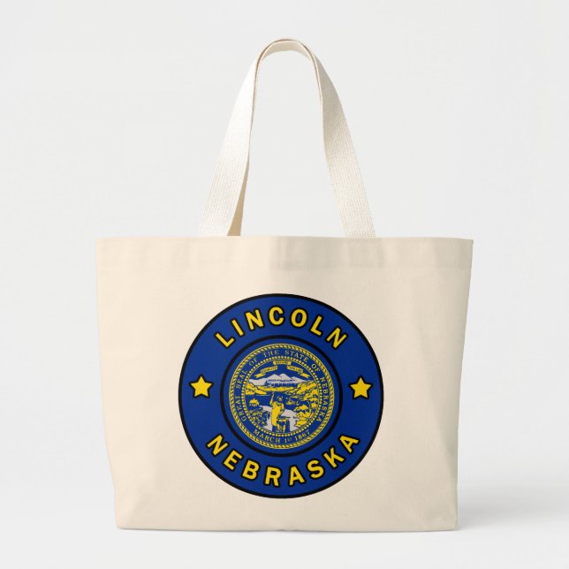 Lincoln Nebraska Large Tote Bag (Front)