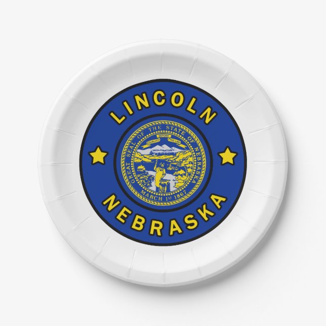 Lincoln Nebraska Paper Plate (Front)