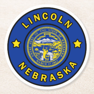 Lincoln Nebraska Round Paper Coaster