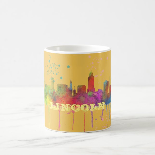 LINCOLN, NEBRASKA SKYLINE COFFEE MUG (Center)