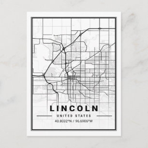 Lincoln Nebraska USA Travel City Map Postcard