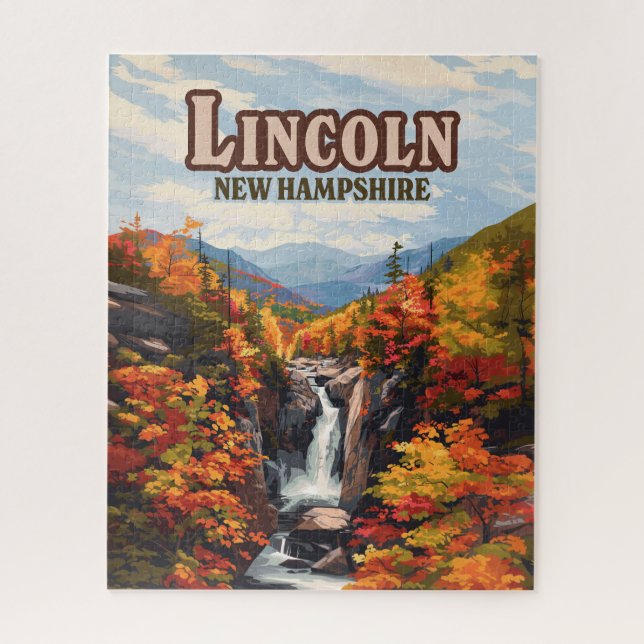 Lincoln New Hampshire Franconia Falls Autumn Jigsaw Puzzle (Vertical)