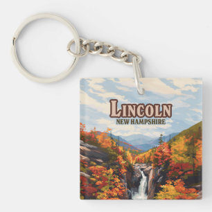 Lincoln New Hampshire Franconia Falls Autumn Key Ring