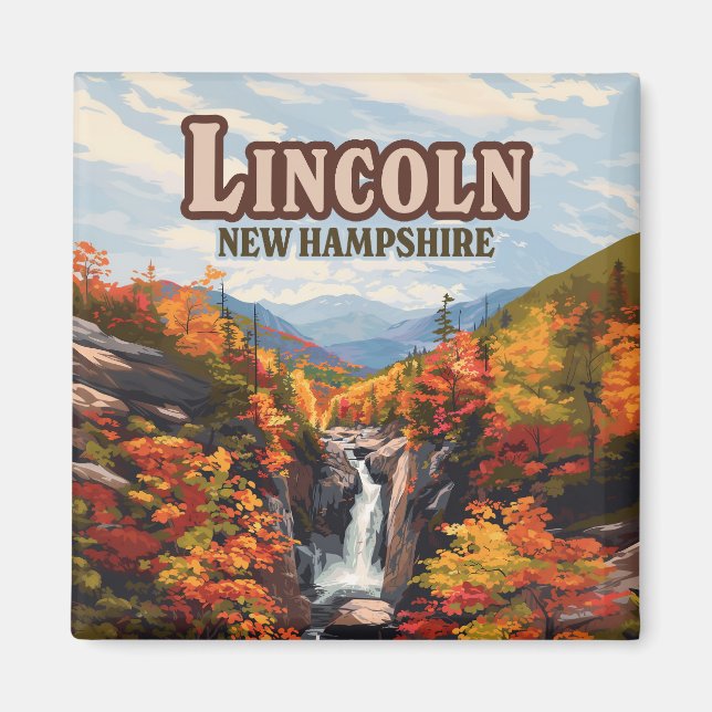 Lincoln New Hampshire Franconia Falls Autumn Magnet (Front)