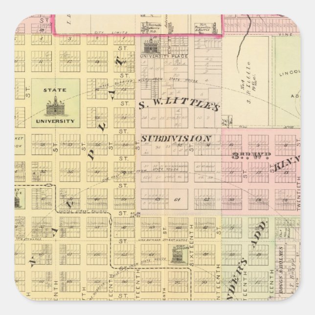 Lincoln North, Nebraska Square Sticker (Front)