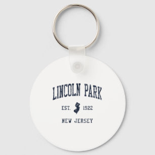 Lincoln Park Nj Jn1 Vintage Athletic Blue Design Key Ring