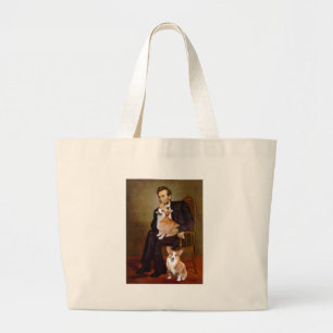 Lincoln - Pembroke Welsh Corgis (two) Large Tote Bag