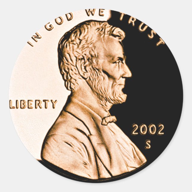 Lincoln Penny 2 Classic Round Sticker (Front)