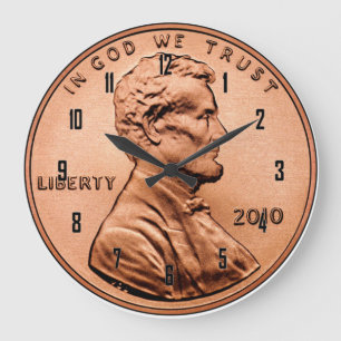 LINCOLN PENNY LARGE CLOCK