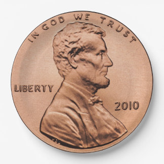 Lincoln Penny Paper Plate