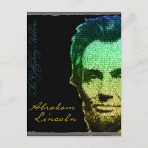 Lincoln Portrait Text Poster Holiday Postcard