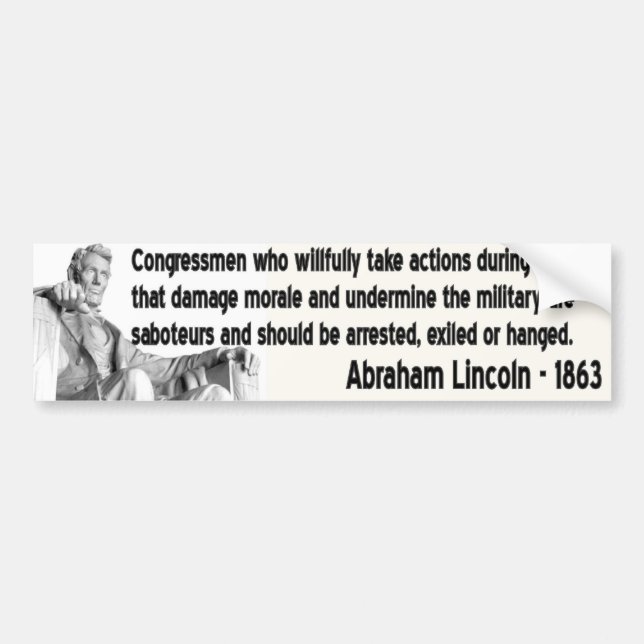 lincoln quote bumper sticker (Front)