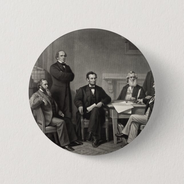 Lincoln Reading the Emancipation Proclamation 6 Cm Round Badge (Front)