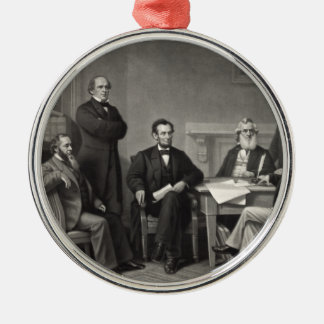 Lincoln Reading the Emancipation Proclamation Metal Tree Decoration