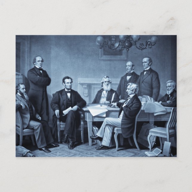 Lincoln Reading the Emancipation Proclamation Postcard (Front)