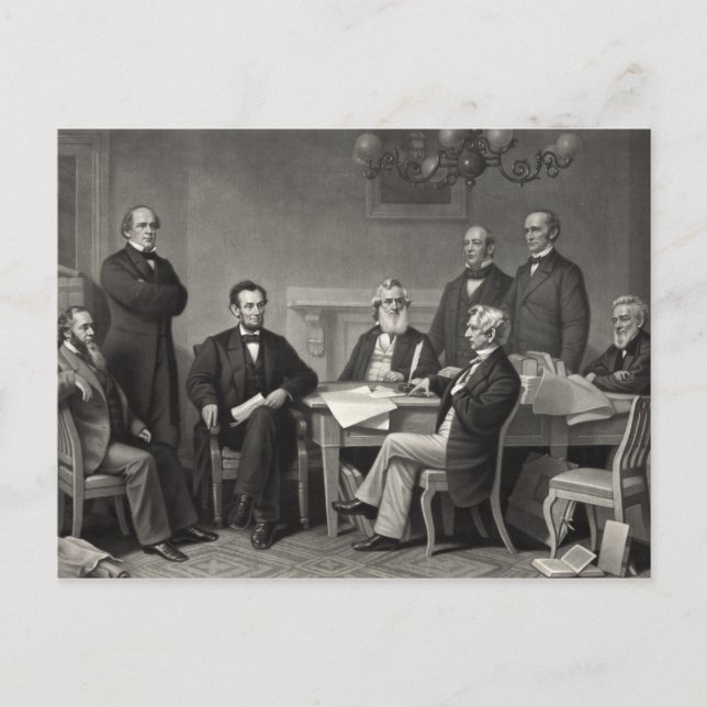 Lincoln Reading the Emancipation Proclamation Postcard (Front)