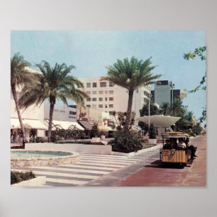 Lincoln Road Mall, Miami Beach, Florida, Vintage Poster