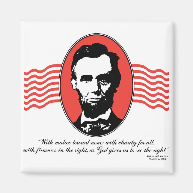 Lincoln Second Inaugural Address Quote Magnet (Front)