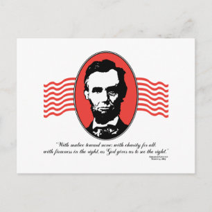 Lincoln Second Inaugural Address Quote Postcard
