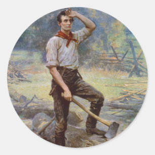 Lincoln the Rail Splitter by Jean L. Gerome Ferris Classic Round Sticker