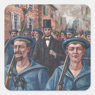 Lincoln Visiting Richmond VA in 1865 Square Sticker