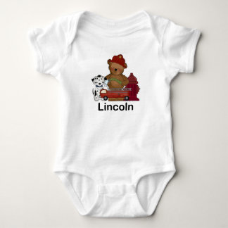 Lincoln's Little Fire Bear Personalised Gifts Baby Bodysuit