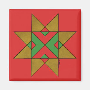 Lincolnshire Auseklis Witch Mark Red and Green Magnet