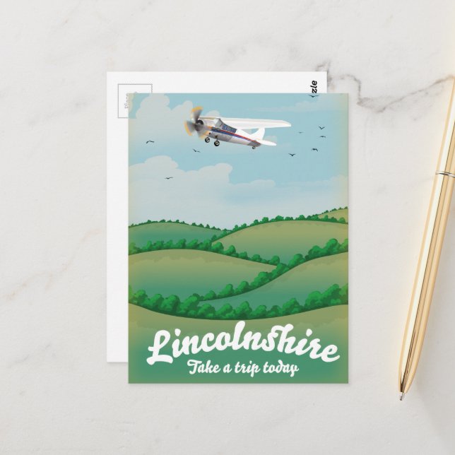 Lincolnshire " Take a trip today" Postcard (Front/Back In Situ)
