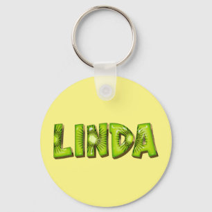 Linda Name Kiwi Design Key Ring
