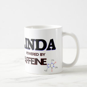 Linda powered by caffeine coffee mug
