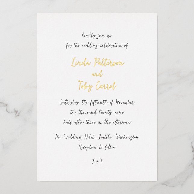 Linda Simple Modern Wedding (Front)