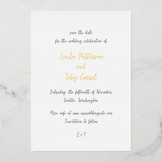 Linda Simple Modern Wedding Save the Date (Front)