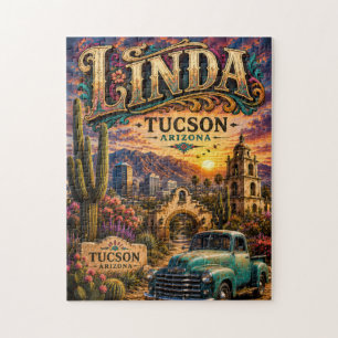 Linda Tucson Arizona Personalised Southwestern  Jigsaw Puzzle