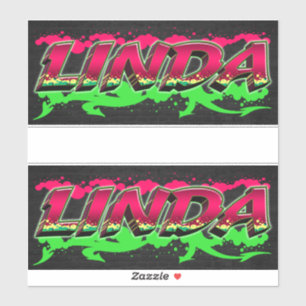 Linda Vorname Name Graffiti Aufkleber Sticker