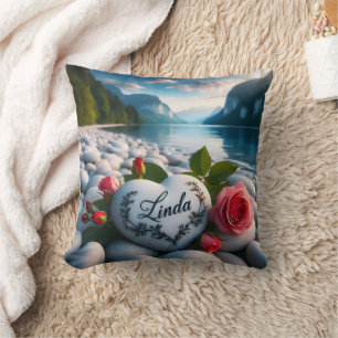 Linda's Heart at Sunrise Cushion
