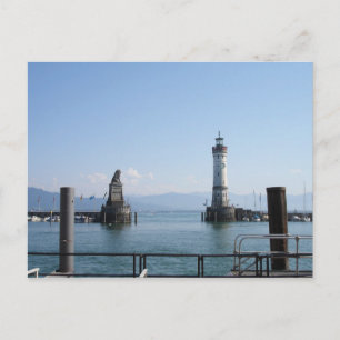 Lindau harbour lighthouse and lion postcard