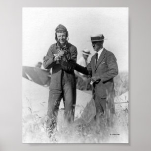 Lindbergh and Wright - Wrecked Plane Poster