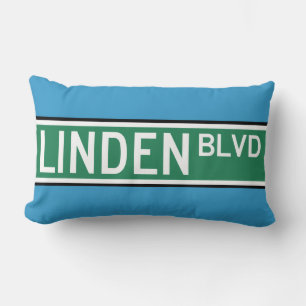 Linden Boulevard Sign Lumbar Cushion