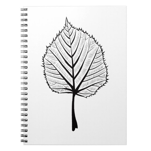 Linden Leaf Outline Art - Botanical Colouring Notebook (Front)