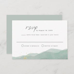 LINDEN Sage Green & Gold Watercolor RSVP Card