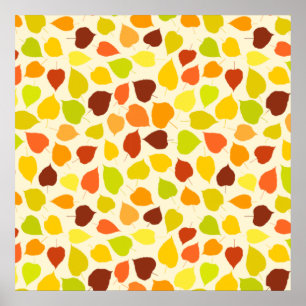 Linden tree autumn leaves poster