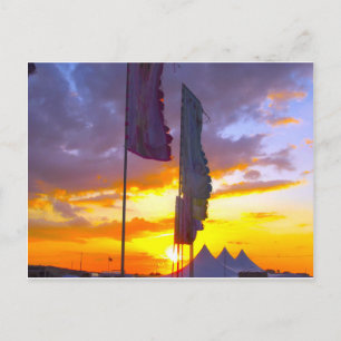 LINDISFARNE MUSIC FESTIVAL Flags In Sunset Postcard