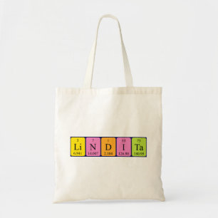 Lindita periodic table name tote bag