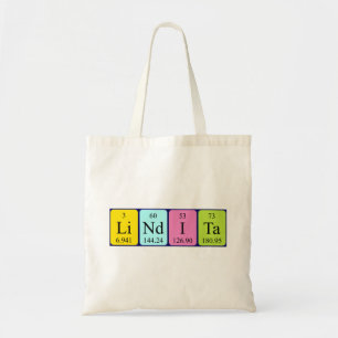 Lindita periodic table name tote bag