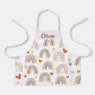 Lindo Arcoiris Boho Acuarela Multicolor  Apron