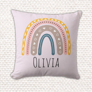 Lindo Arcoiris Boho Acuarela Multicolor  Cushion