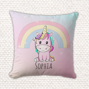 Lindo Unicornio Multicolor Watercolor Cushion