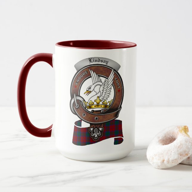 Lindsay Clan Badge Combo 15oz Mug (With Donut)