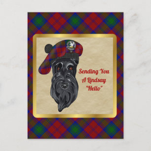 Lindsay Clan Badge & Tartan Postcard